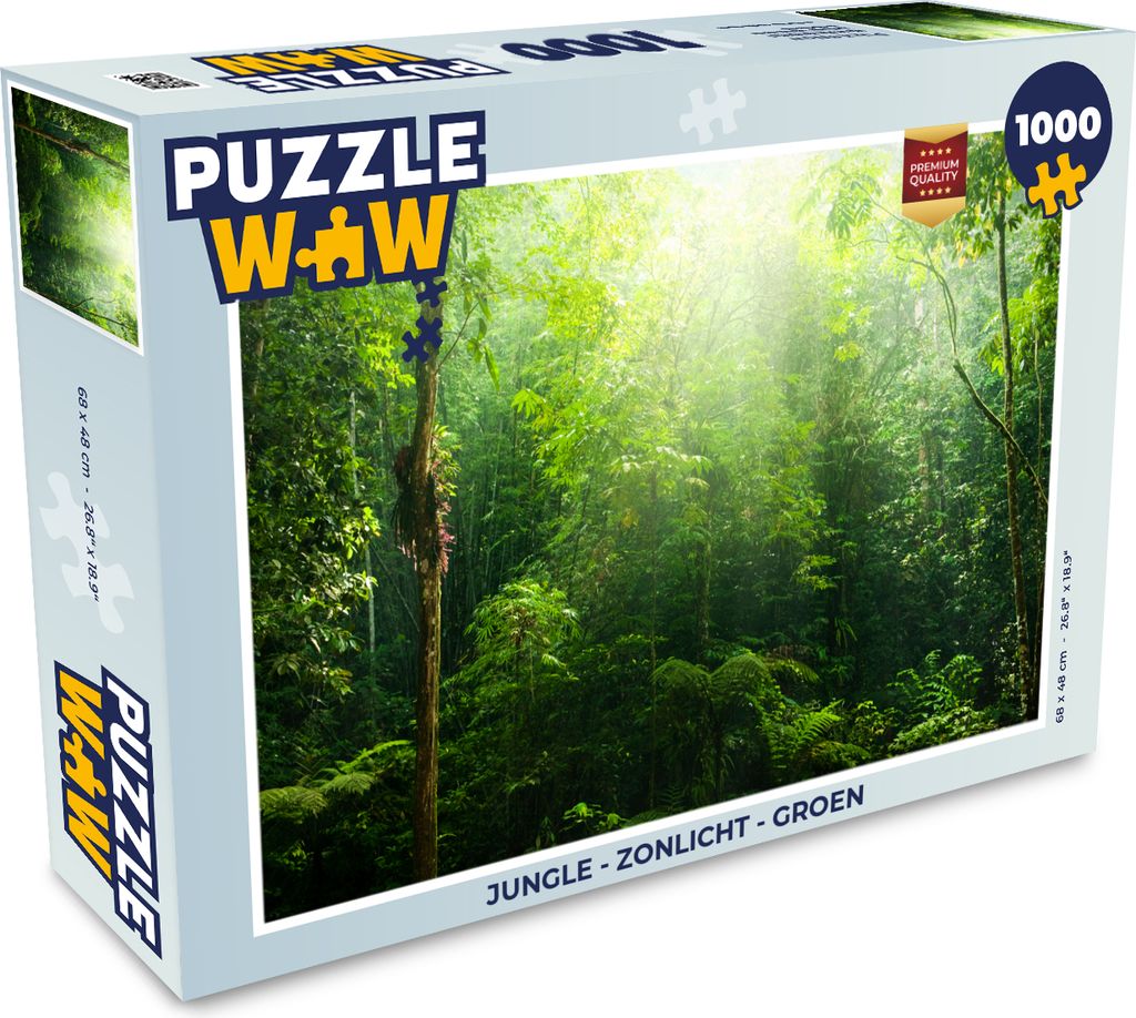 MuchoWow Puzzle 1000 Teile Dschungel - Sonnenlicht - Grün - Mädchen - Kinder - Jungen - Erwachsene - Rätsel