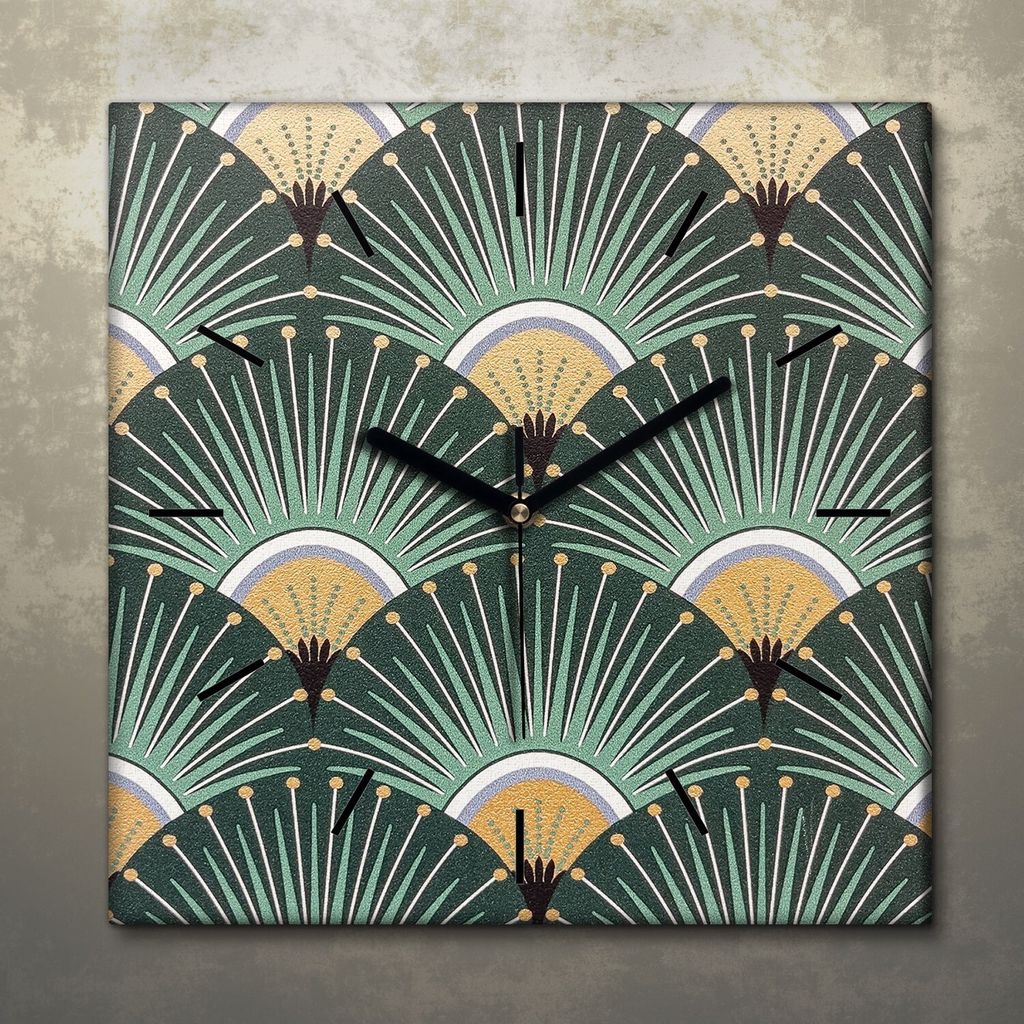 Wohnzimmer Leinwand Uhr Geräuschlos Küche 30x30 Geometrisch, Abstrakt, Textur, schwarze Zeiger
