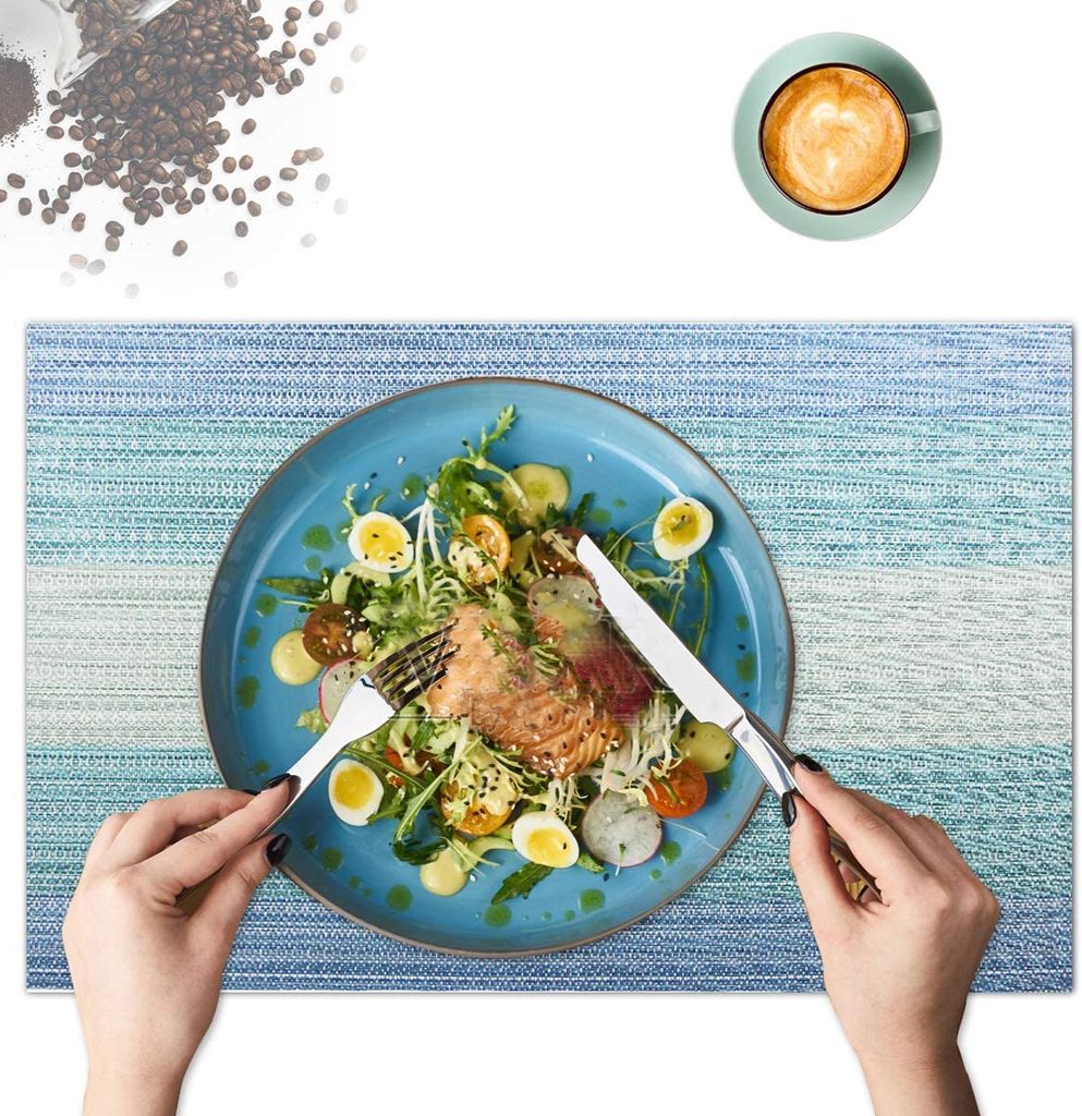 6er Set Platzsets rutschfest Abwaschbar Tischmatten aus PVC Produktbild 3