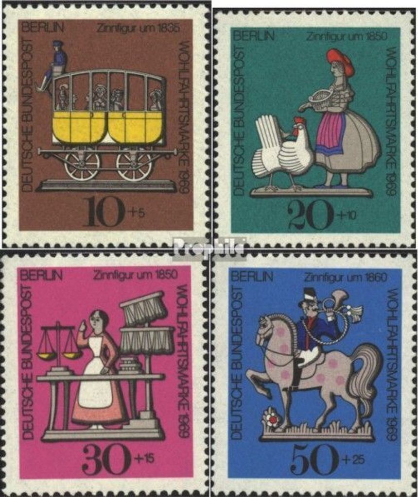 Briefmarken Berlin (West) 1969 Mi 348-351 (kompl.Ausgabe) postfrisch Zinnfiguren