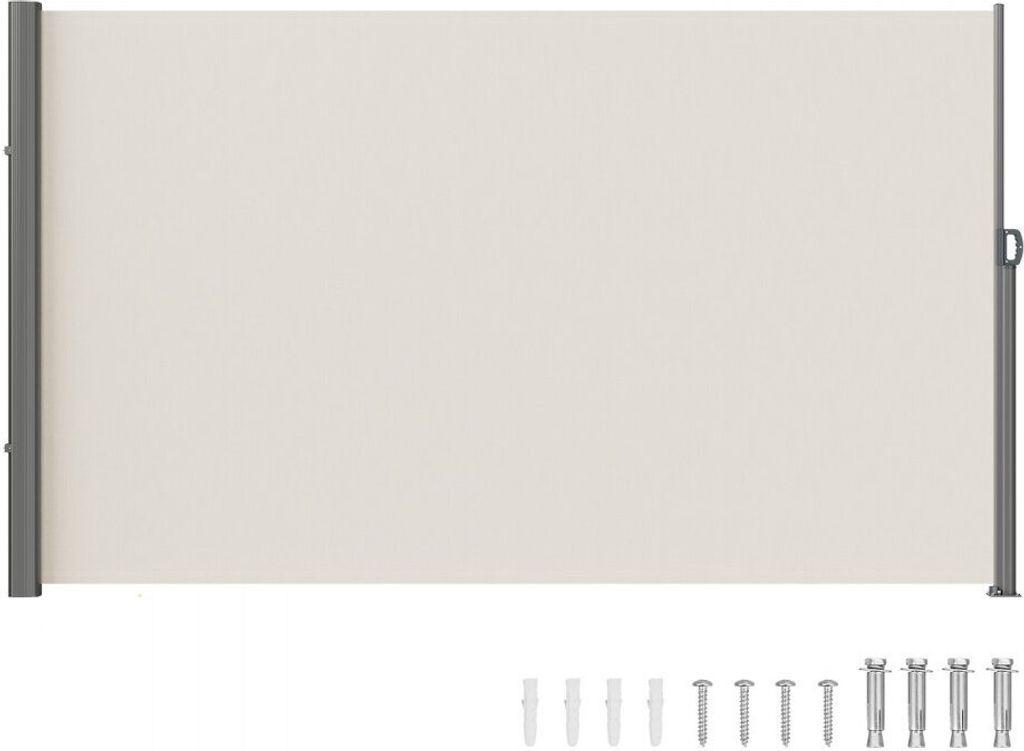 Seitenmarkise 160 x 300 cm - Polyestergewebe- Seitenwandmarkise mit PolyurethanBeschichtung und einziehbarem Griff - Federmechanismus - Sichtschutz...