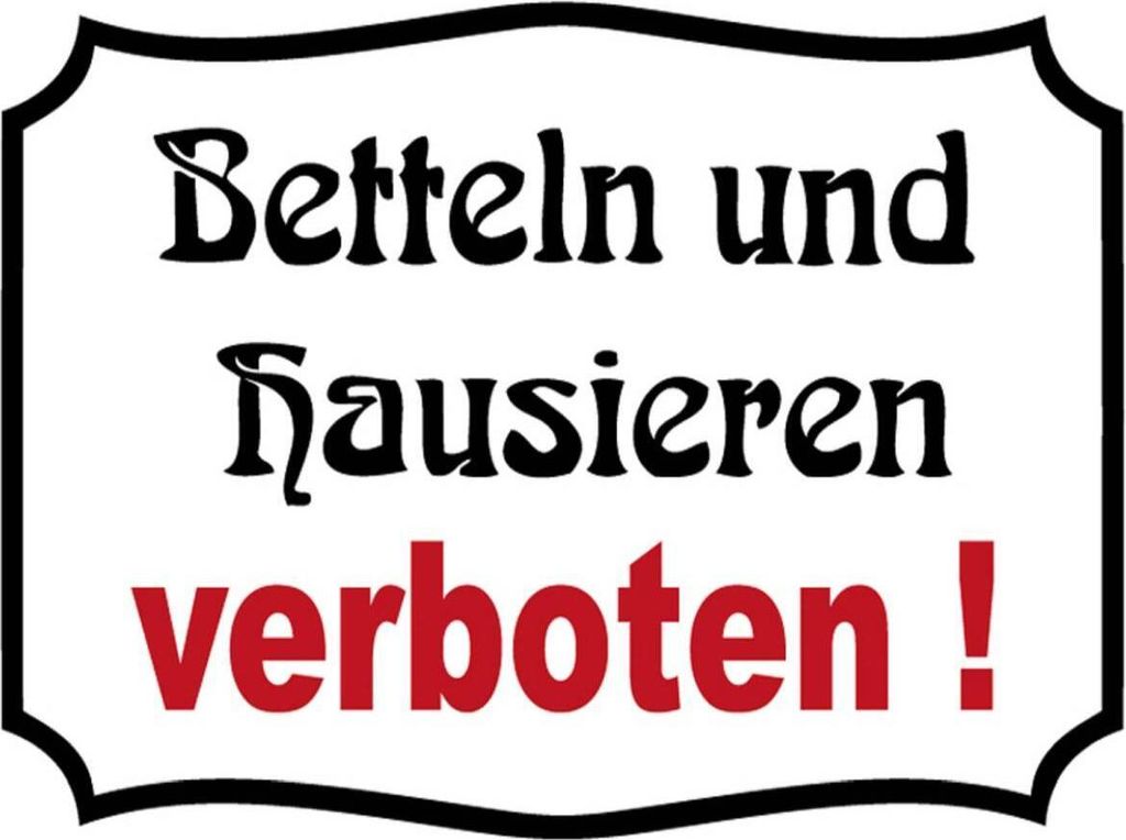 vianmo Holzschild 30x40 cm Bettel und Hausieren verboten