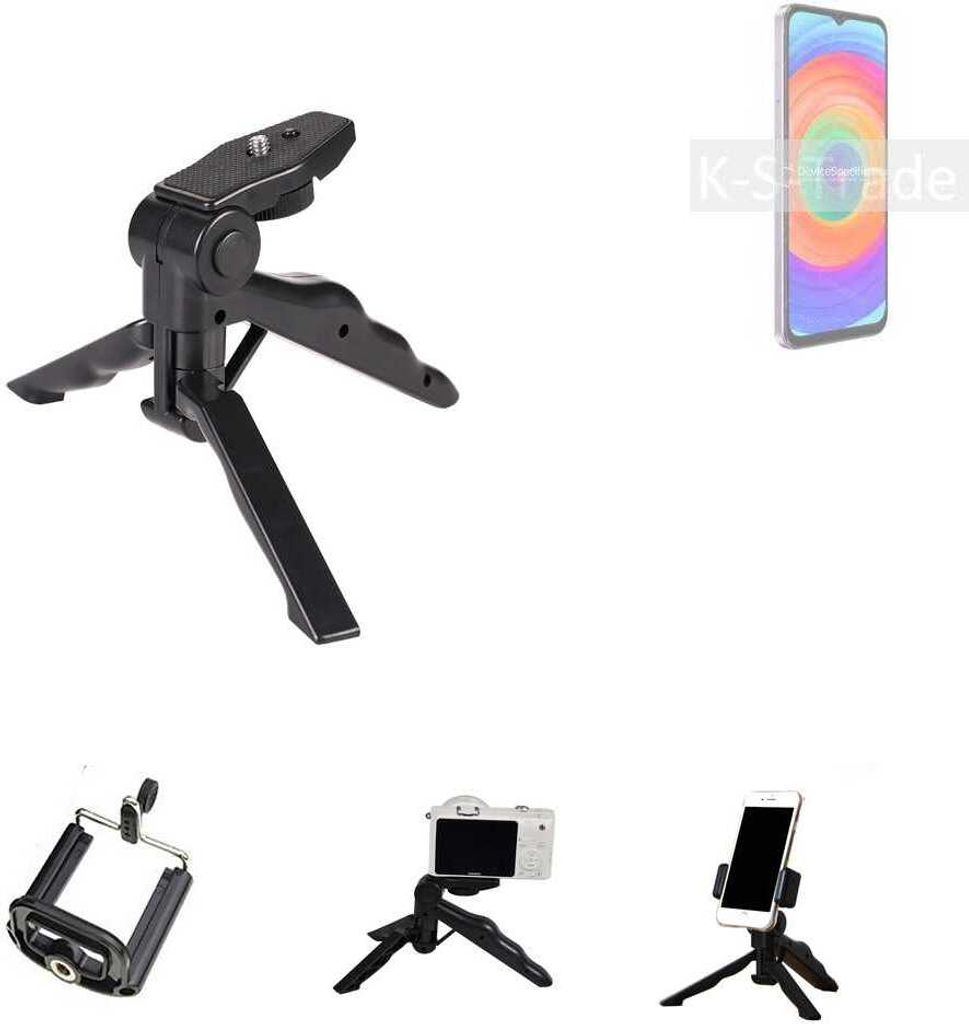 K-S-Trade Stativ Tisch-Ständer Dreibein Handy-Stativ Ständer kompatibel mit Ulefone Note 14 Mini-Stativ Smartphone Tripod Handy-Stativ aus Plastik
