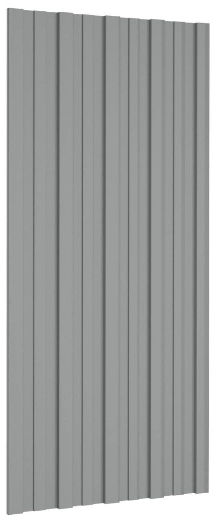 Dachpaneel - VIDAXL - 12 pcs - Grau 100 x 45 cm Verzinkter Stahl
