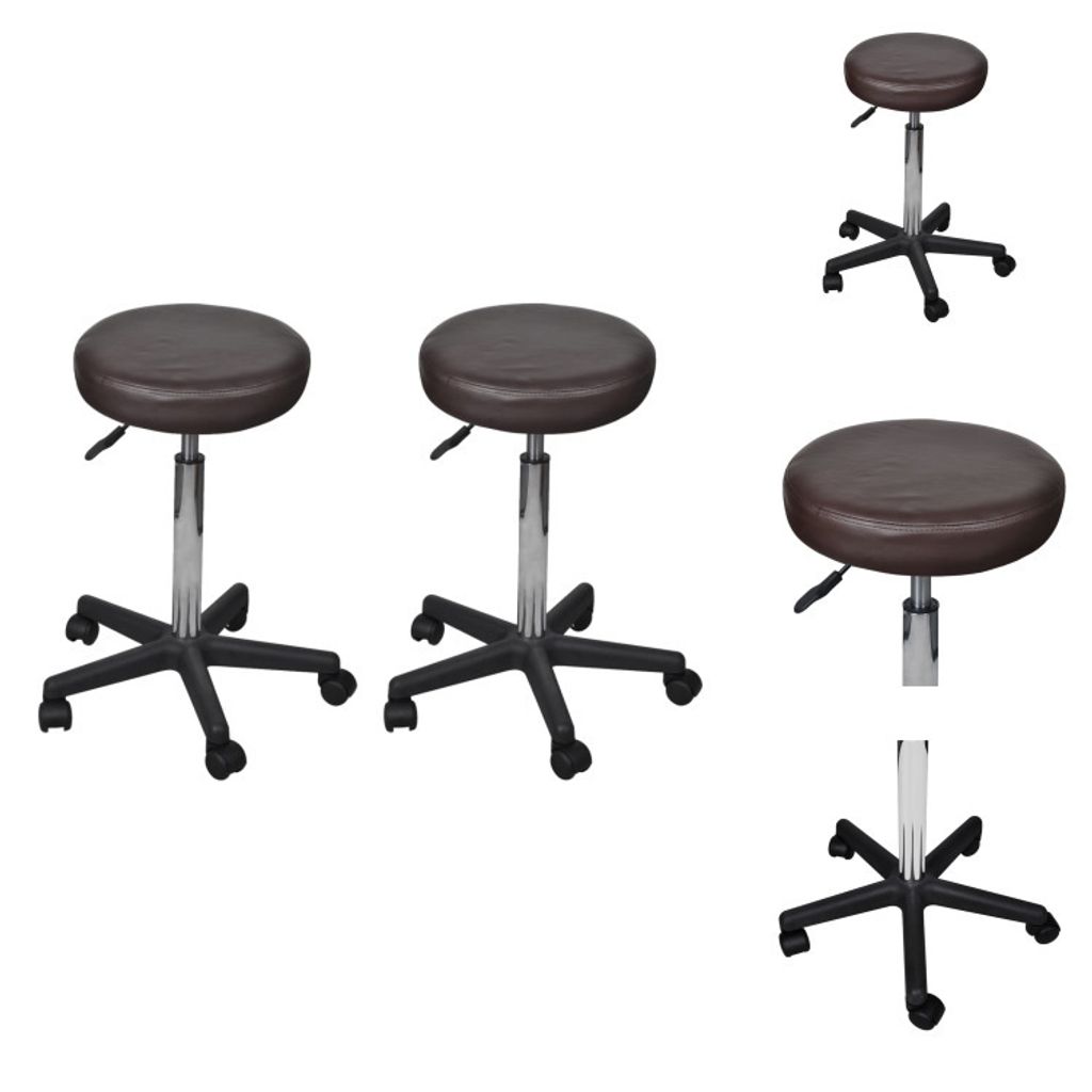 vidaXL Bürohocker 2 Stk. Braun 35,5x84 cm Kunstleder - Bürostühle