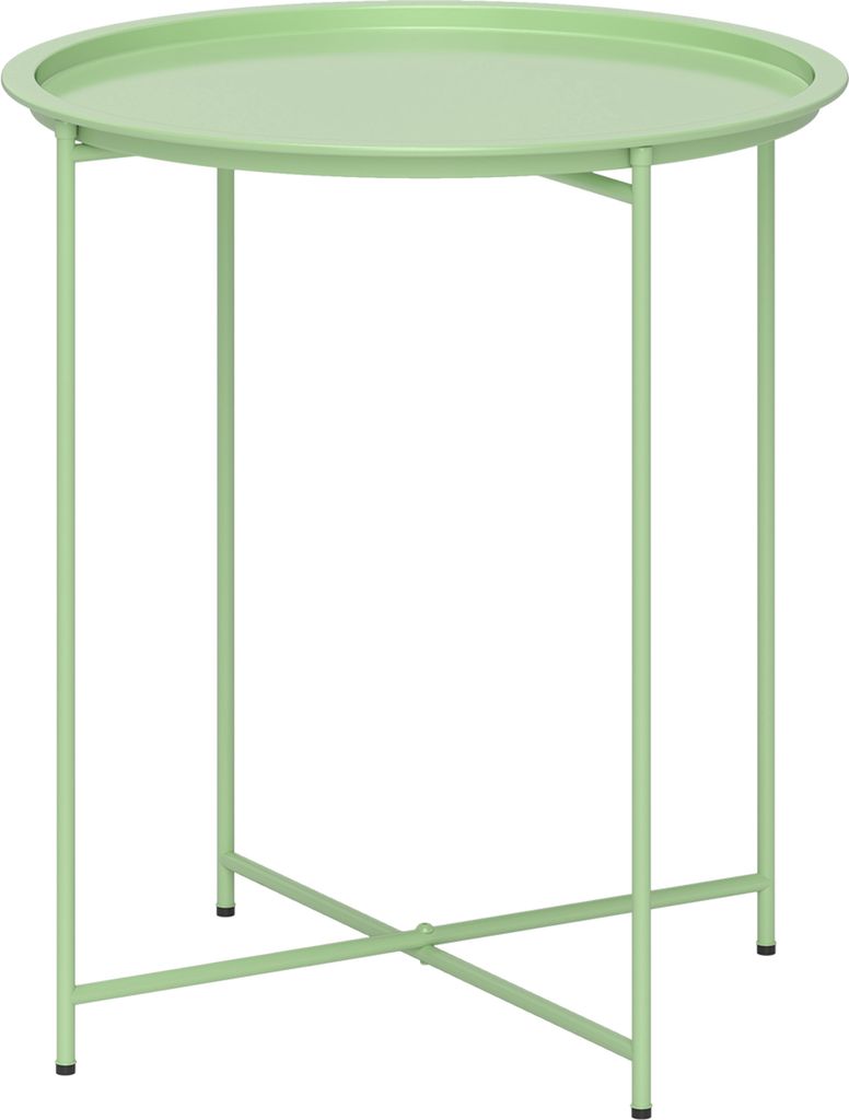 Outsunny Beistelltisch klappbar Gartentisch Ø46 x 50 cm Rund Balkontisch Grün