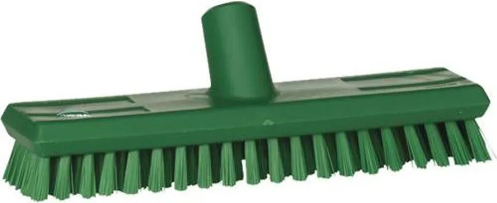 Brosse Vikan dure 27 cm verte à répartition d'eau pour taches tenaces