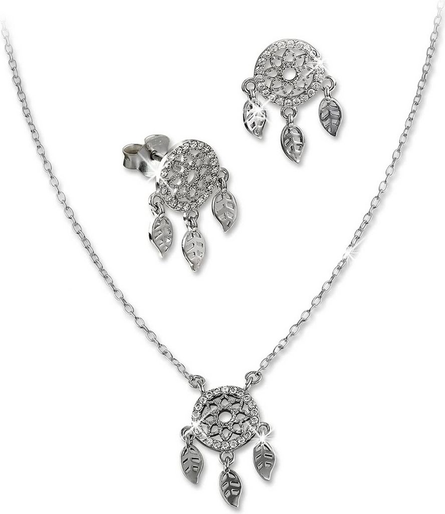 SilberDream Kette Anhänger Ohrringe Zirkonia Damen Silber weiß Set D2GSS406W