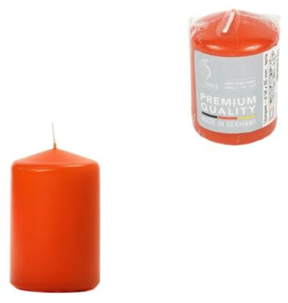 Bougie cylindrique Gala orange 5,8 x 8,5 cm - Pack de 24 pièces pro