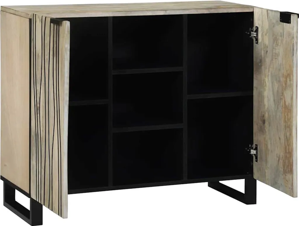 Buffet Bianco vidaXL Legno Mango Massiccio 90cm | Design Esotico