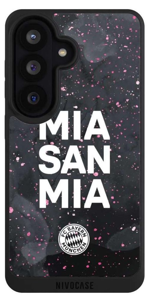 NIVOCASE Handyhülle für Samsung Galaxy S26 Hülle NIVOpure Case Schwarz FC Bayern München Mia San Mia Girl Style