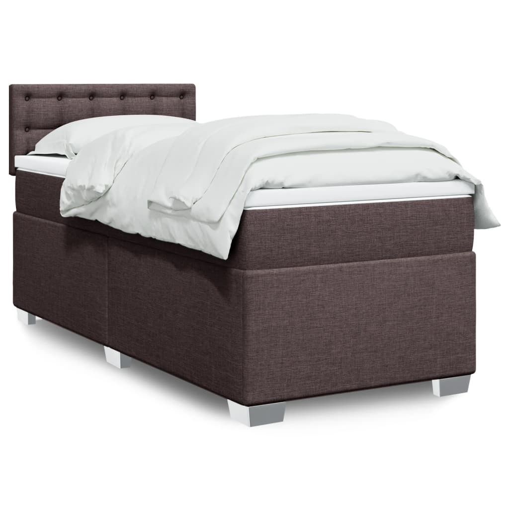 Maison Exclusive - Boxspringbett mit Matratze Dunkelbraun 80x200 cm Stoff