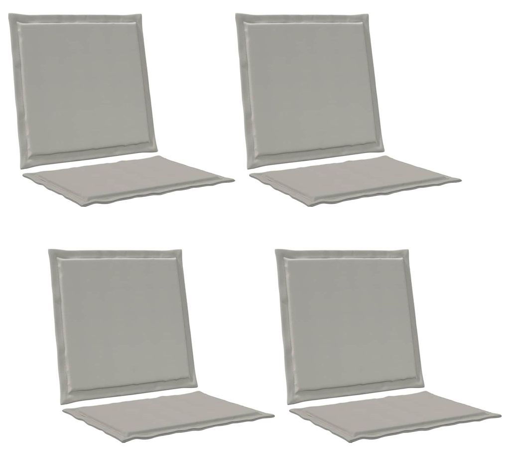 vidaXL Sitz- und Rückenkissen 4 pcs Hellgrau 47 x 45 x 2 cm Polyester