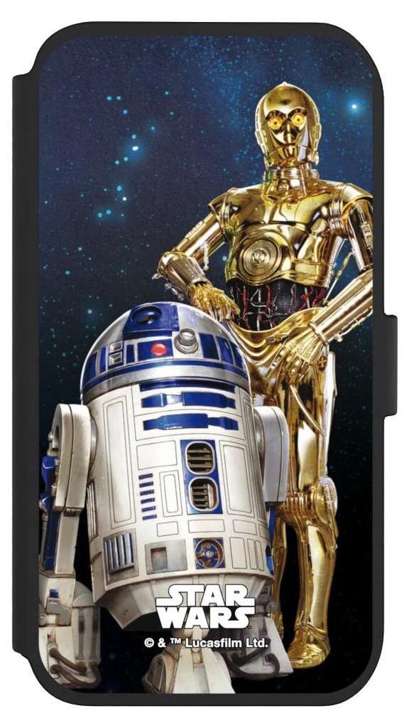 NIVOCASE Klapphülle für Apple iPhone 11 Handyhülle aus Kunst Leder NIVOflip schwarz Star Wars Weltall R2D2