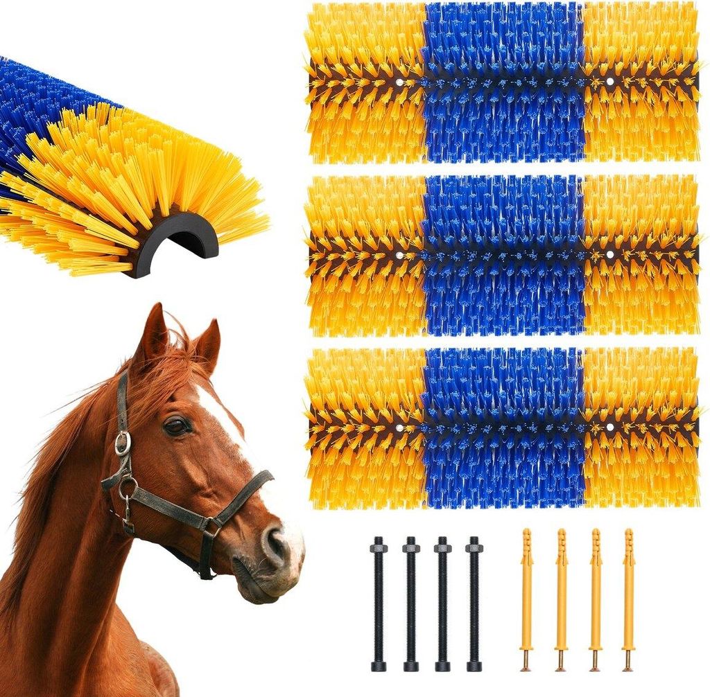 Kratzbürste für Vieh, 3 Stück, Juckreizlindernde Pferdekratzbürste, 43,5 cm