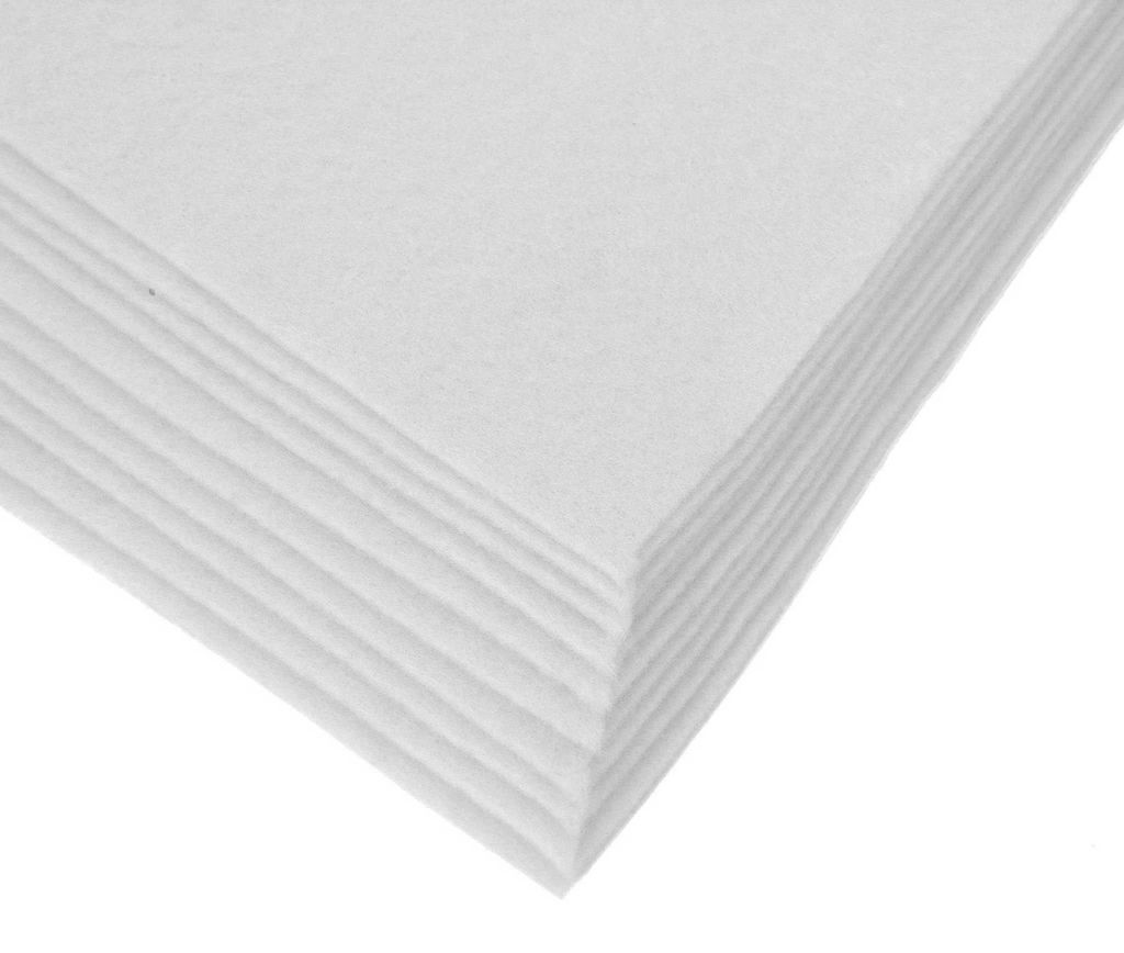 Bastelfilz Bögen 10er-Pack flex Filz DIN A4, Stärke 1,5-2mm, Filzplatte, weiß