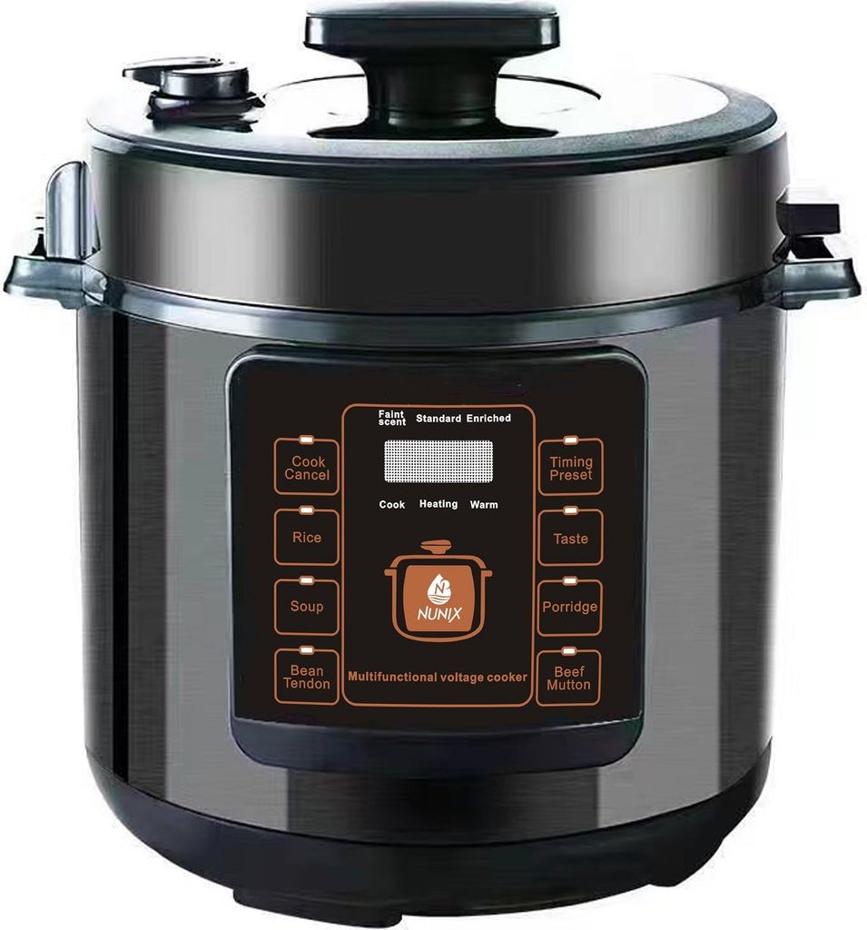 Digitaler Reiskocher mit Dampfgarer weiß,Multikocher 6 Liter,Schnellkochtopf ,Warmhaltefunktion, Timer,8 Automatische Programme