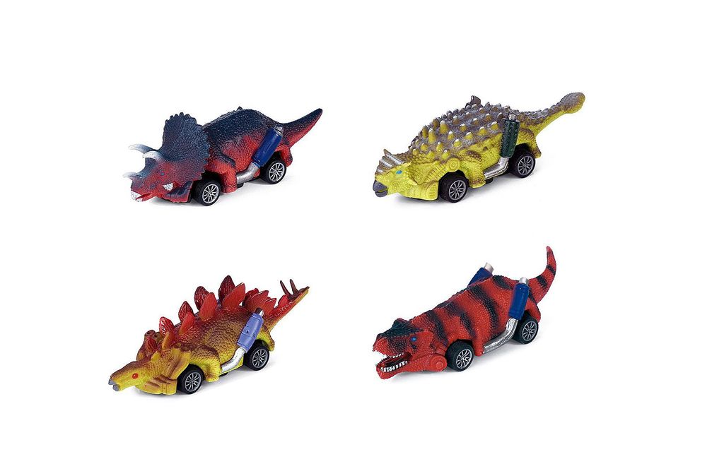Robustes Dino-Spielzeugauto mit Rückzugsfunktion, für kleine Kinderhände konzipiert