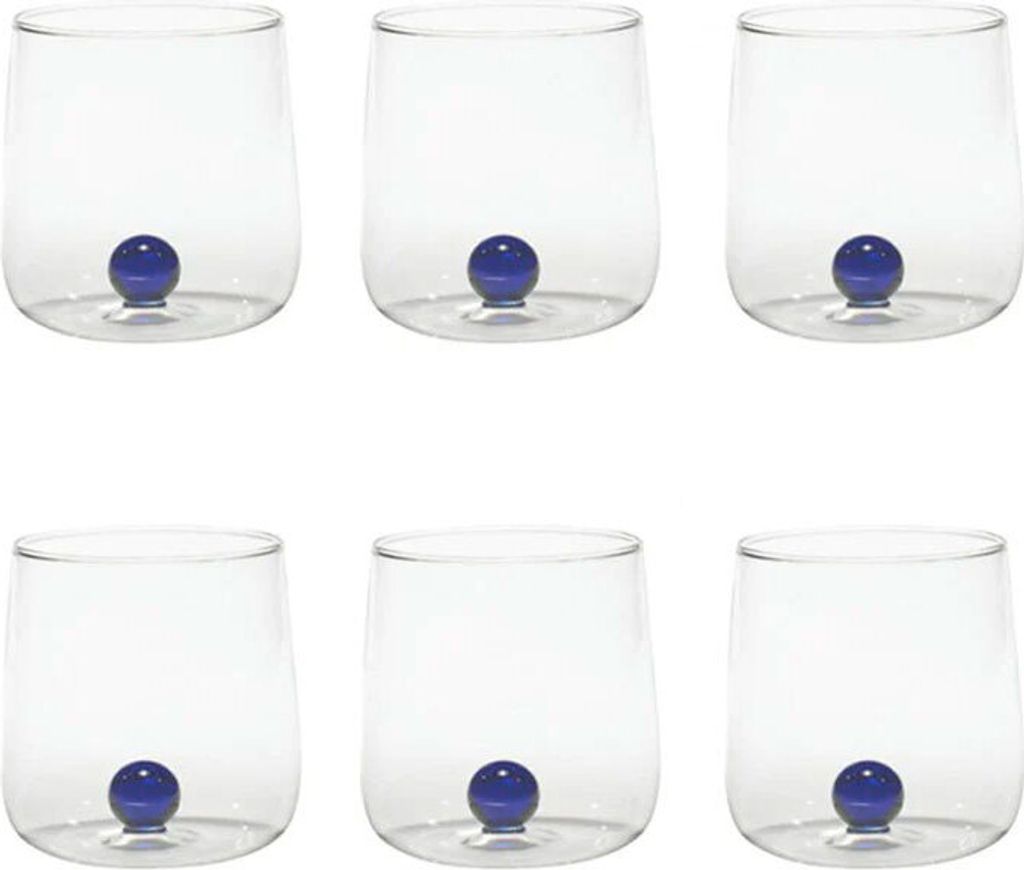 Borosilikatglas Bilia Tumbler Zafferano 6er-Set, Farbe Blau