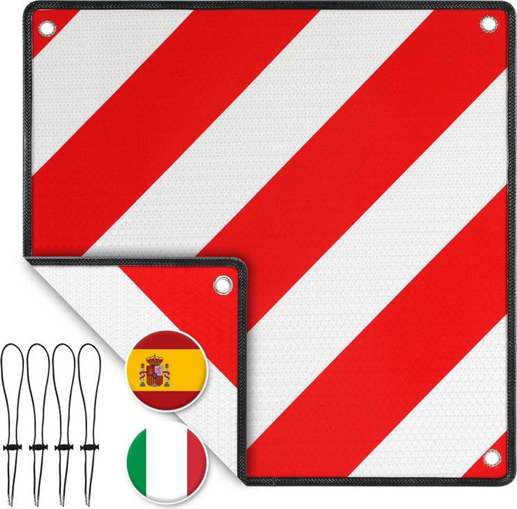 Bettizia Warntafel für Italien & Spanien - Reflektierendes Warnschild 500x500 mm rot weiß