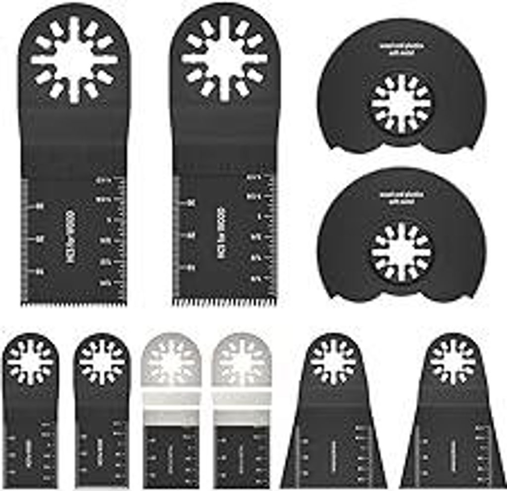 Sägeblätter Kit,10 tlg Multitool Sägeblätter Oszillierwerkzeug Zubehör Multifunktionswerkzeug für Einhell, Bosch, Fein displayed live on Ama...