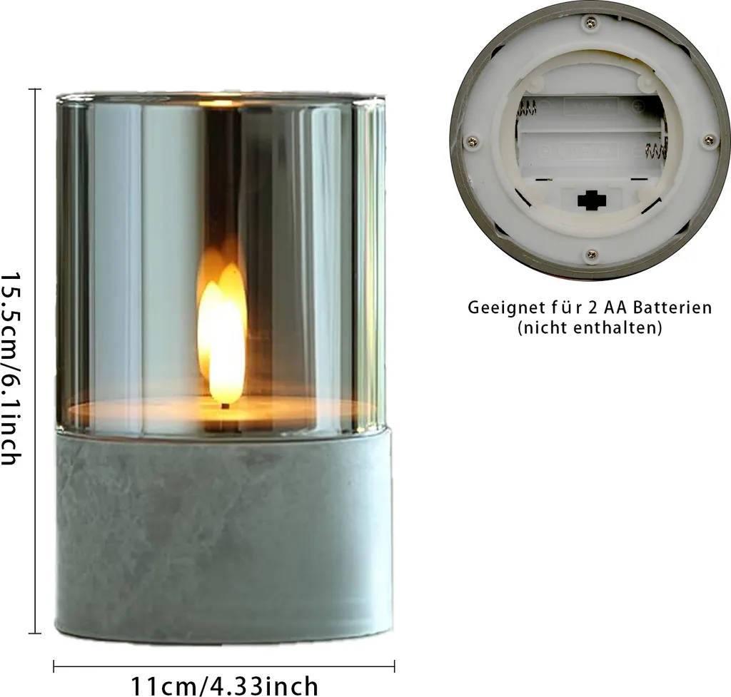 Bougie LED Ciment avec Minuterie : Déco Extérieure Sans Risque de Feu