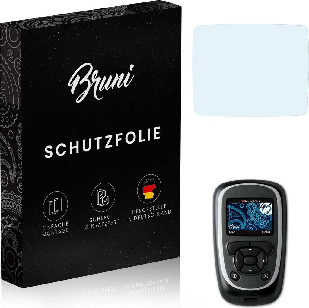 Bruni Basics-Clear 2x Schutzfolie kompatibel mit Accu Chek Aviva Expert Folie