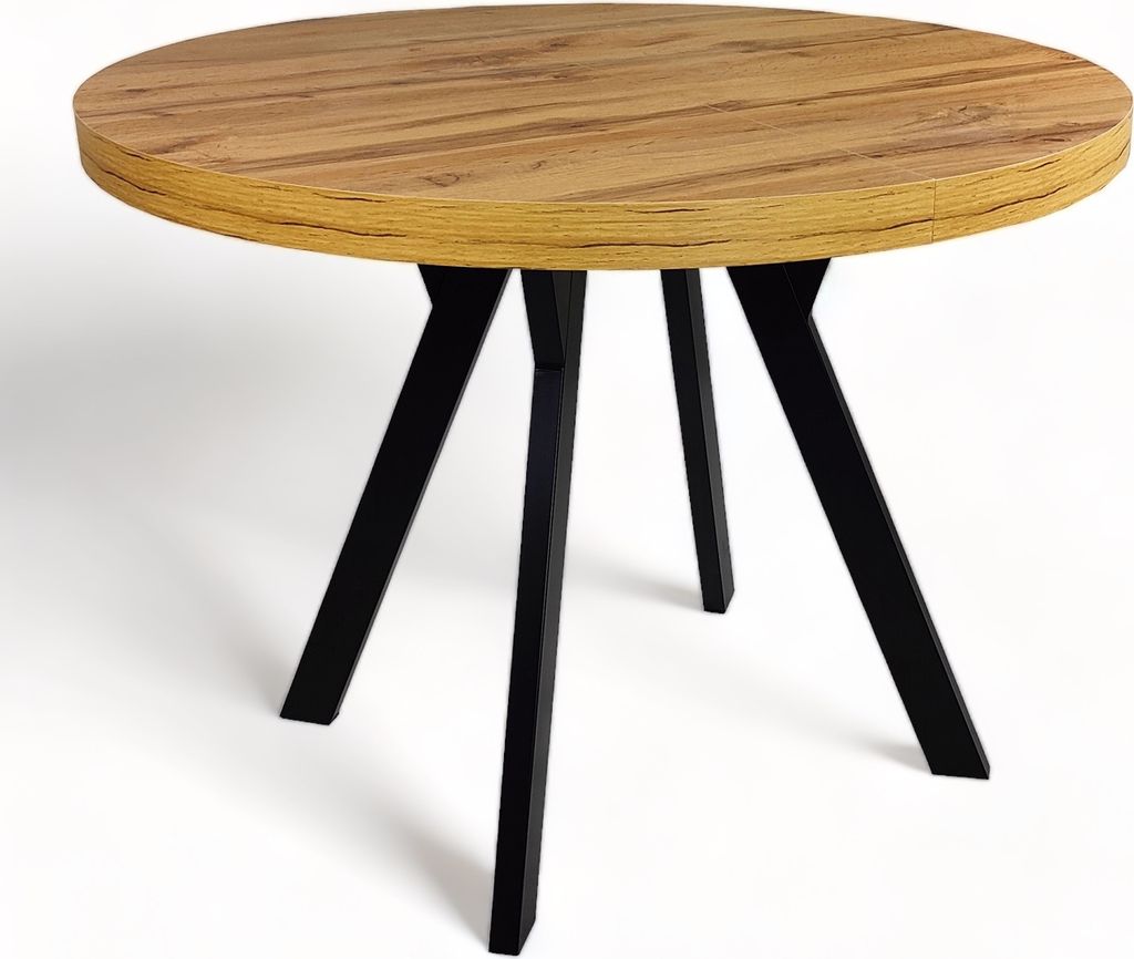 METAL Eiche CRAFT runder Klapptisch Ø100/200
