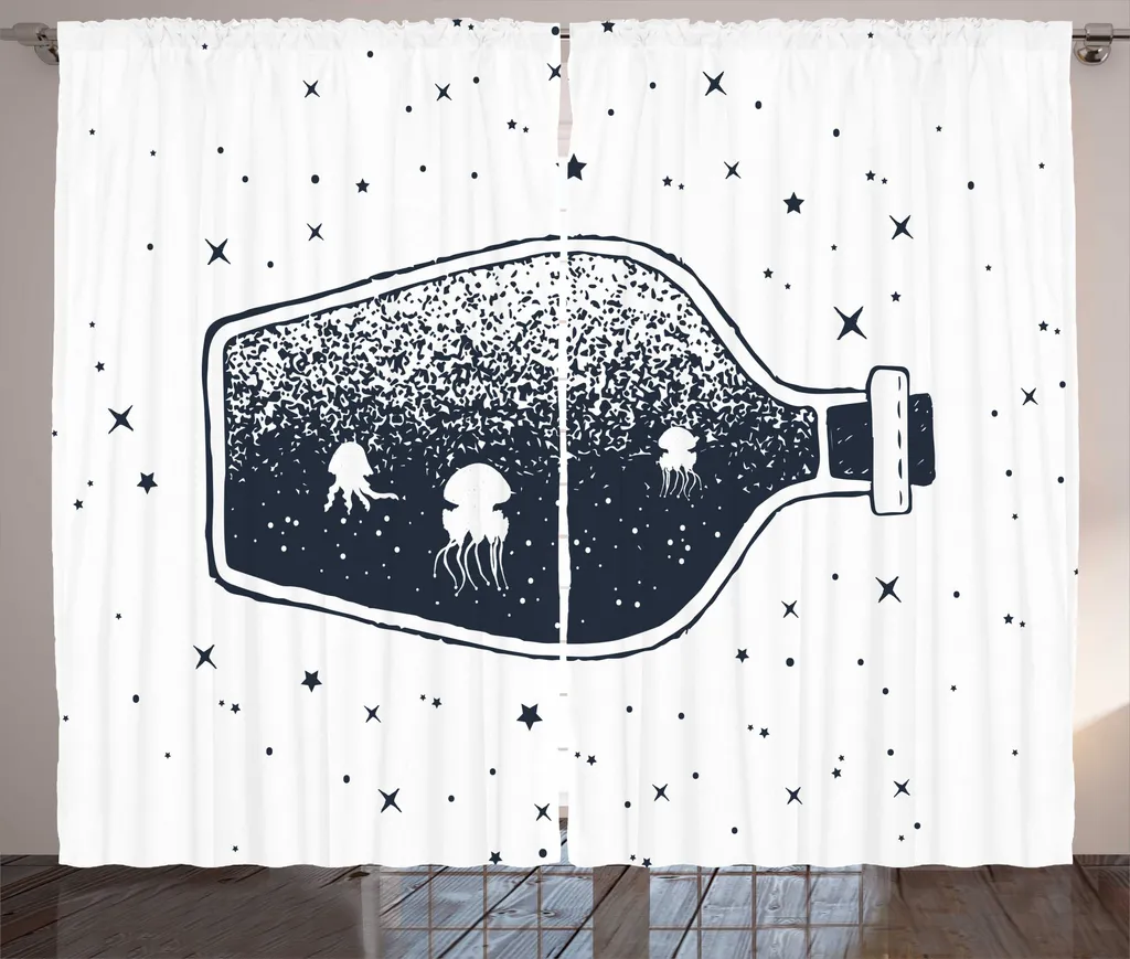 Rideau à ruban froncé ABAKUHAUS Vintage Nautical Tattoo 280 x 225 cm