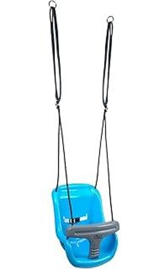 HUDORA Babyschaukel höhenverstellbar 120-180 cm in blau/grau für den Garten I Baby Swing Outdoor I Kinderschaukel mit Sicherheitsbügel und Ansch...