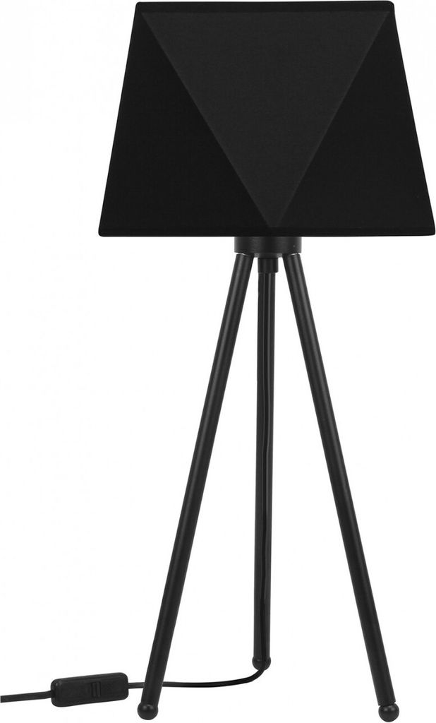 Light-Home Lampenschirm Tischlampe Modern - Elegante Nachttischlampe für Schlafzimmer Wohnzimmer - Tischleuchte E27 - 46x22,5 cm - Schwarz und Sch...