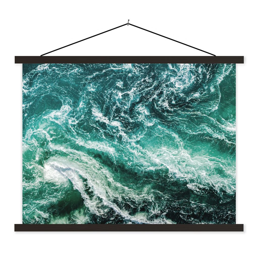 MuchoWow Textilposter Ozean - Wasser - Meer - Luxus - Grün - Türkis 120x90 cm mit schwarzem Rahmen - Aufhänger für Poster