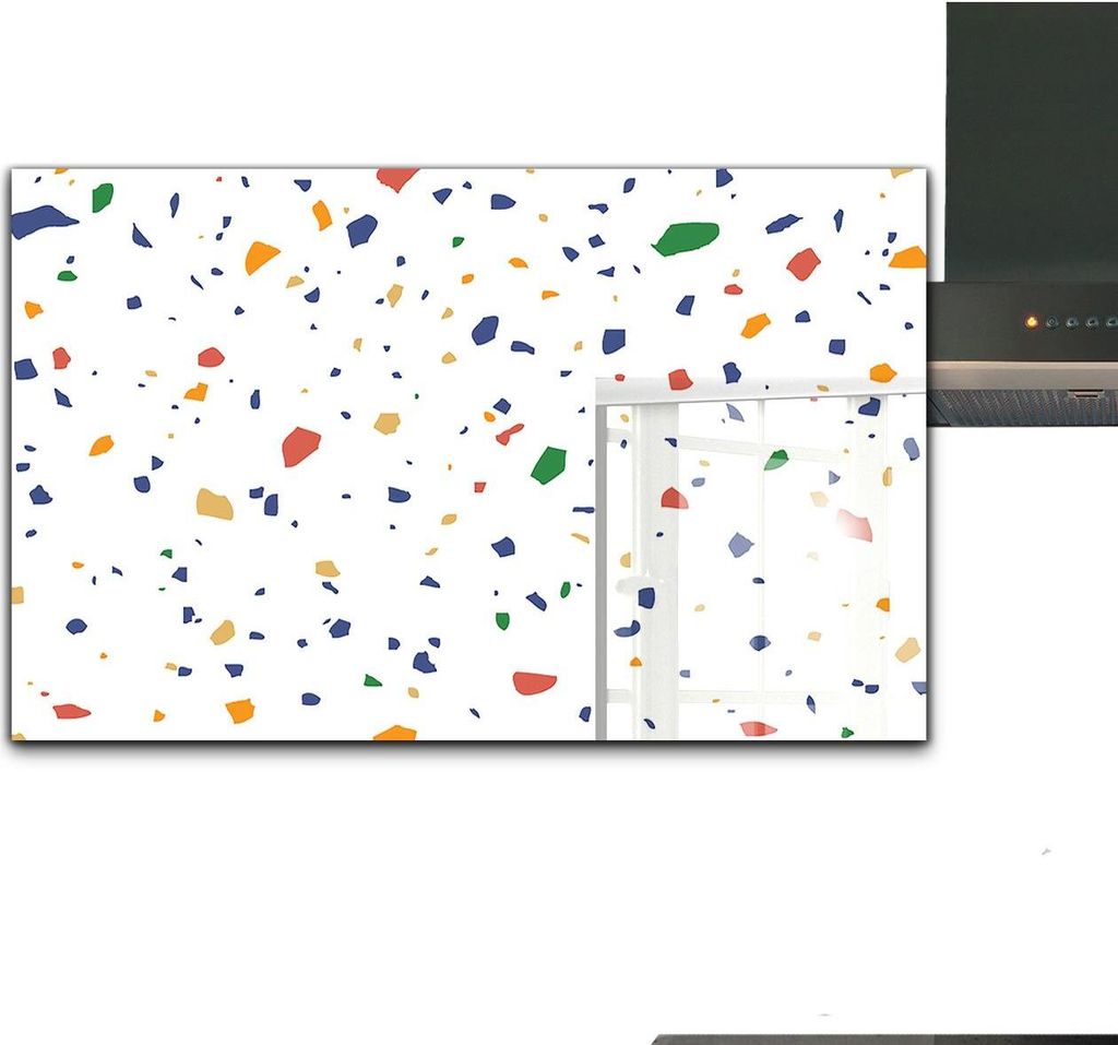 Spritzschutz aus Glas Küchenrückwand - Wandschutz für Herd und Spüle - 100x70 cm - terrazzo terrazzo Kieselsteine