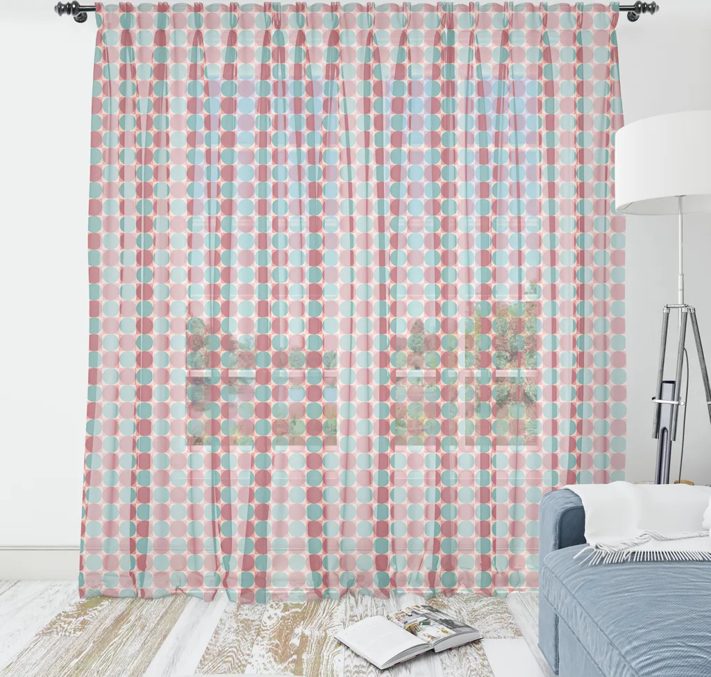 Arazzo Parete Astratto Magenta e Verde Acqua ABAKUHAUS 240cm