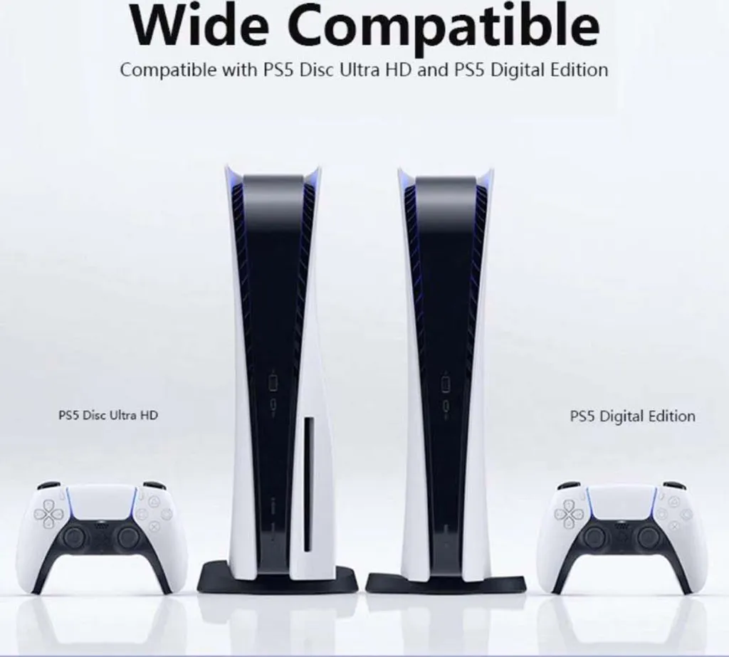 Support Vertical PS5 Édition Noire et Socle de Charge Multifonction