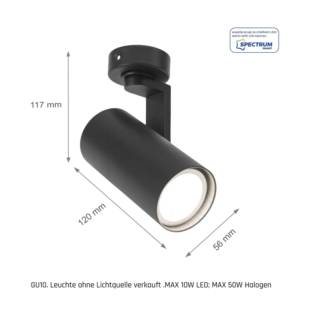 Spot de plafond Madara noir, solution éclairage orientable GU10 LED