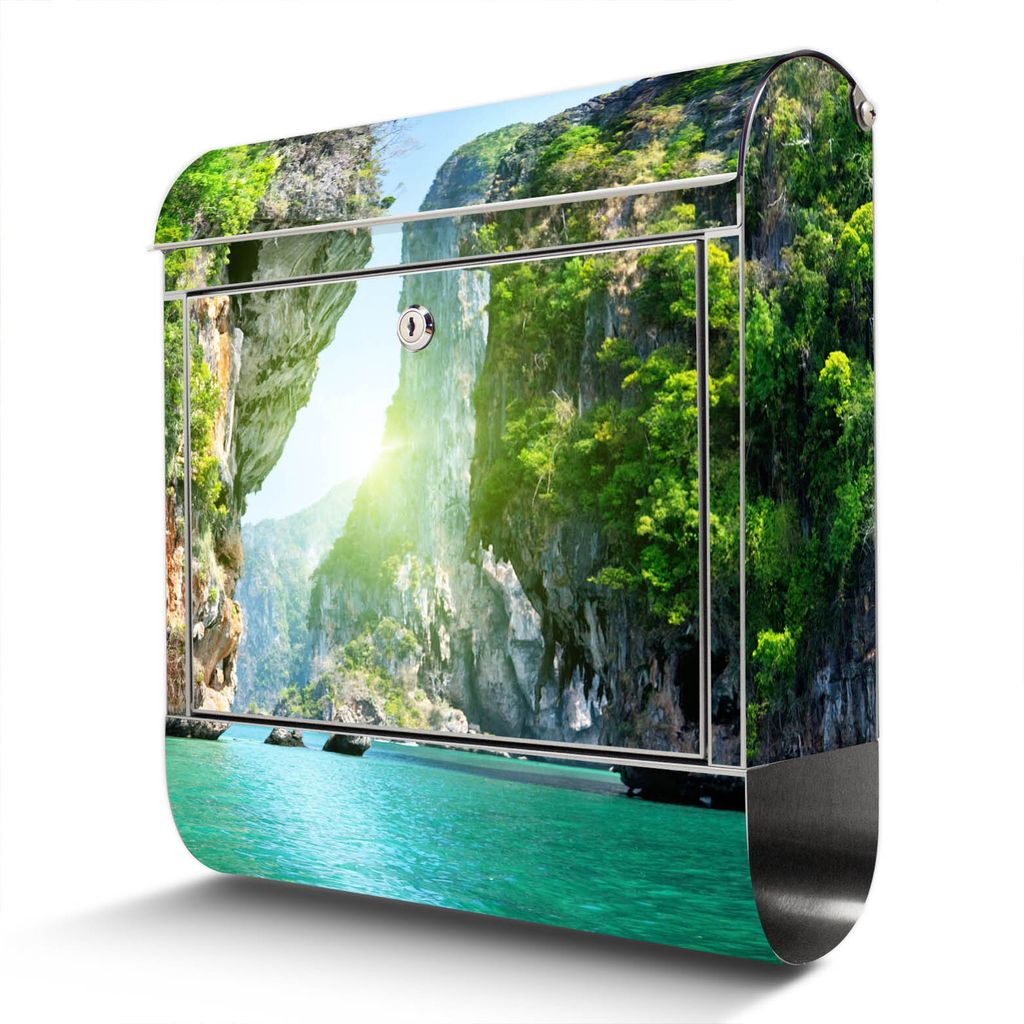 Edelstahl Briefkasten mit Zeitungsfach Versteckte Bucht großer Design Postkasten rostfrei, A4 Einwurf [BKGE2 12266]