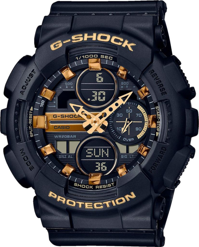 G-Shock GMA-S140M-1AER Casio, zwarte duikhorloge, Productafbeelding 