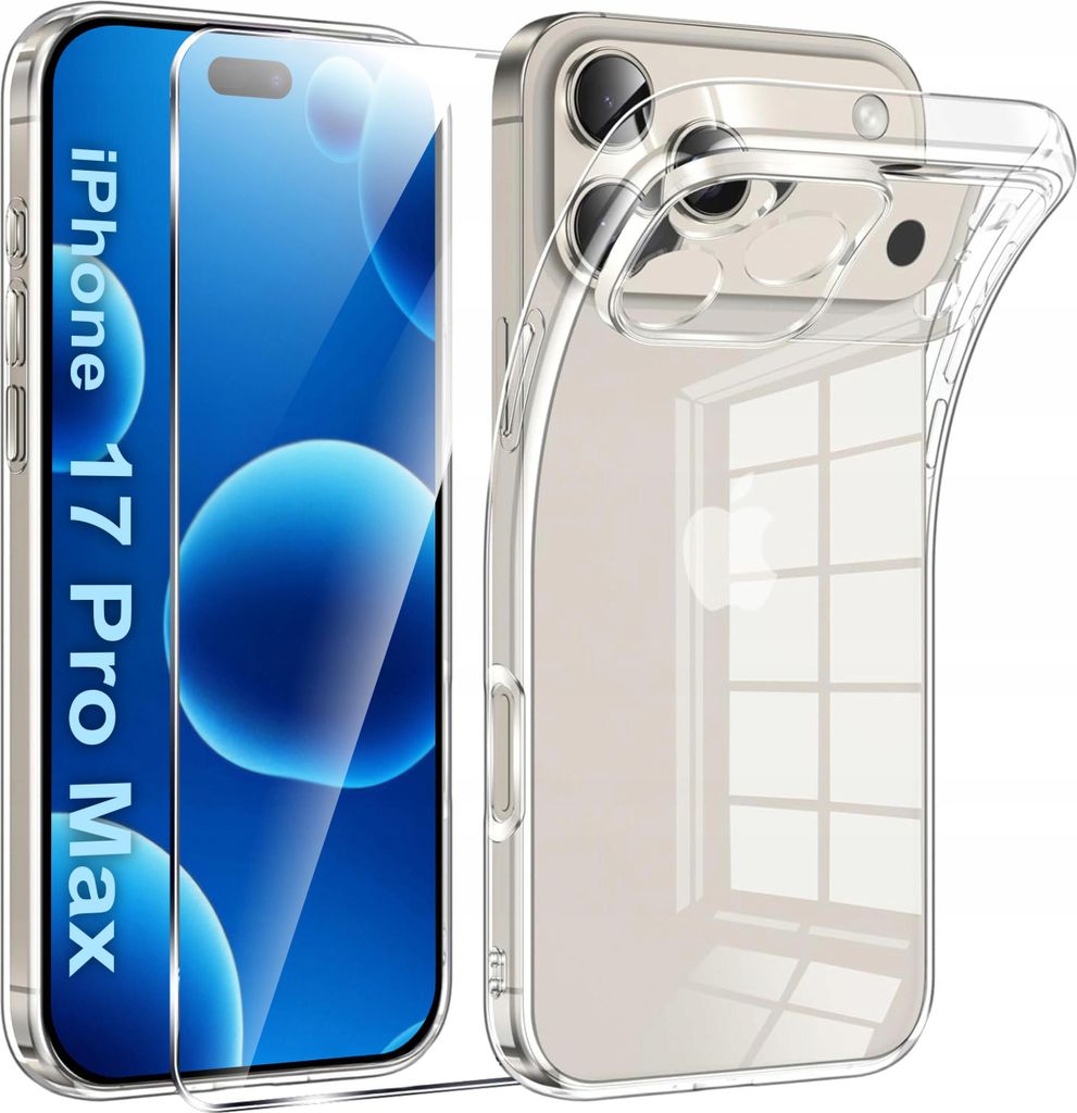 iPhone 17 Pro Max Case REINIGT CLEAR CASE 2MM + Glas 9H Produktbild 