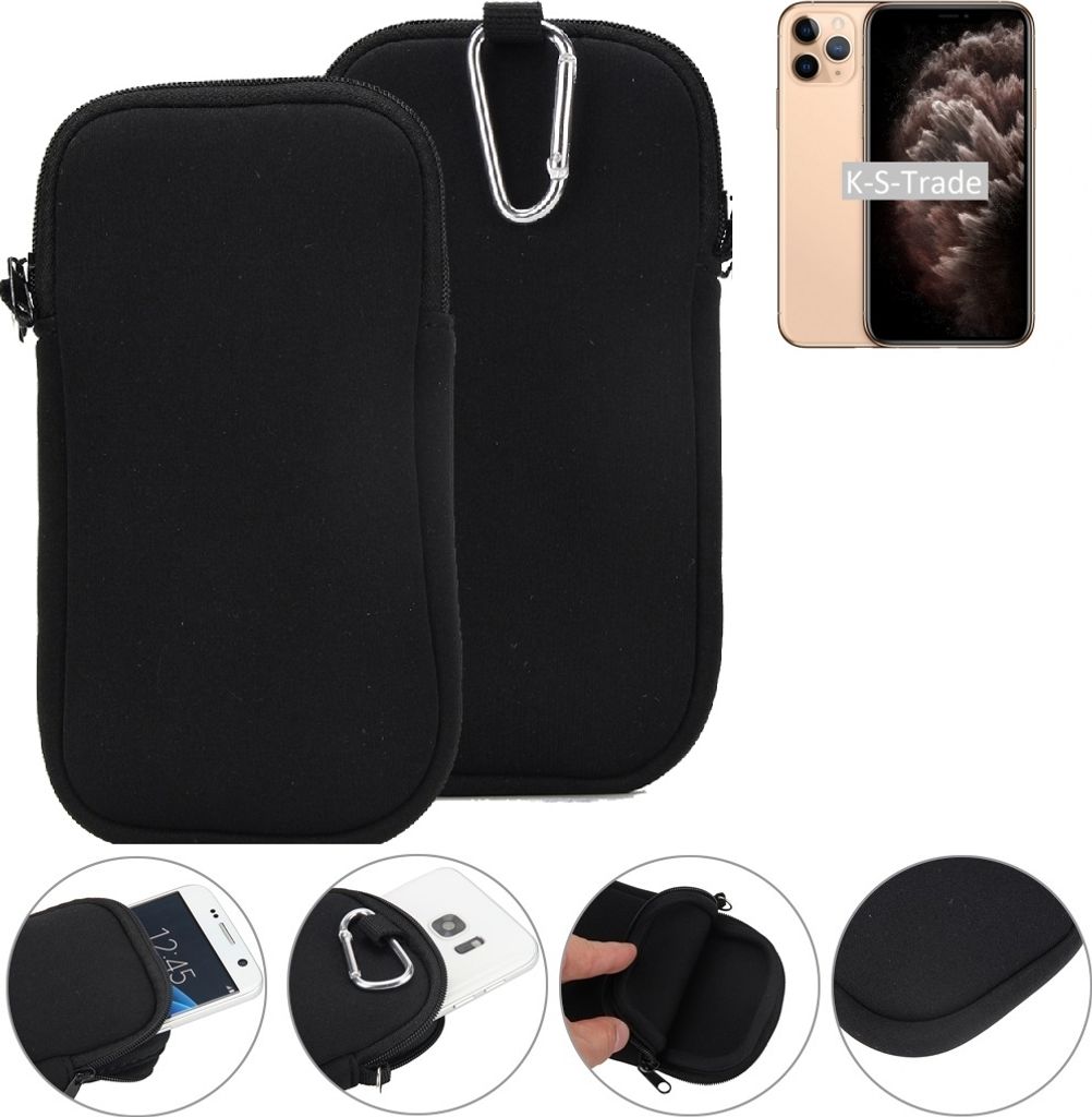 K-S-Trade Neopren-Hülle Handyhülle kompatibel mit Apple iPhone 11 Pro Schutzhülle Neoprenhülle Sleeve Schutz-Hülle Gürtel Tasche Case Holster