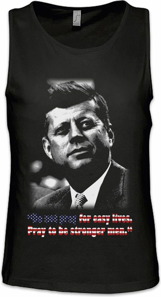 Urban Backwoods JFK Pray For Easy Lives, Ärmelloses T-Shirt, Farbe: Schwarz, Größe: L