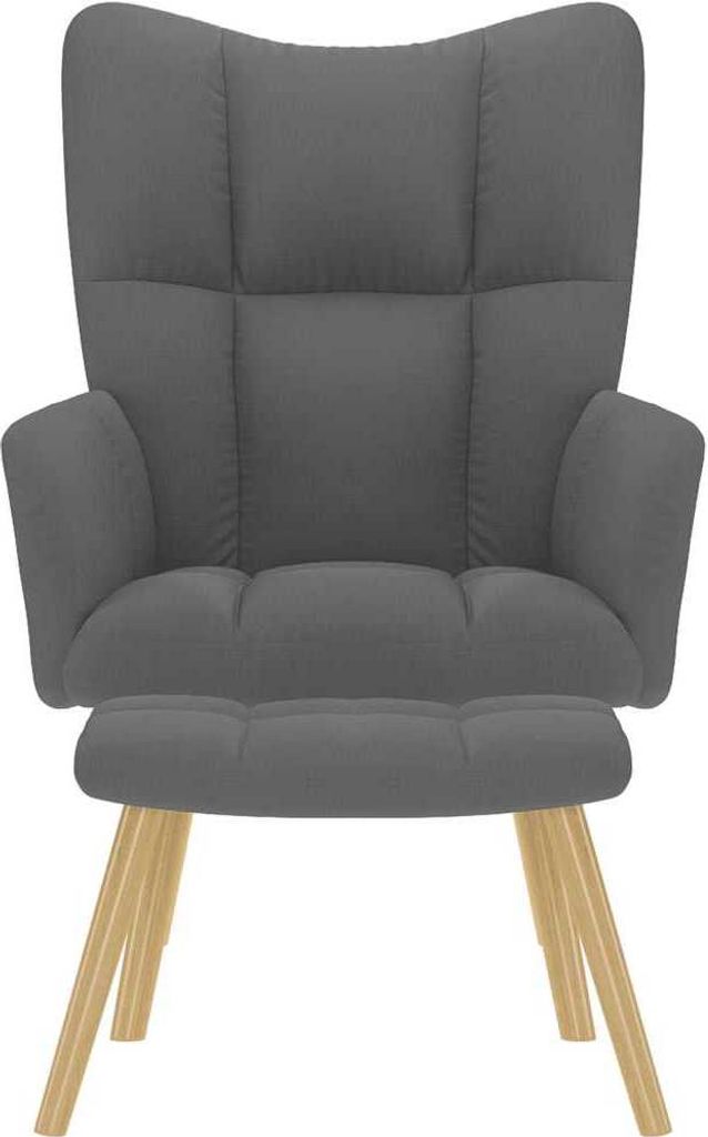 “2026 Modern“ Relaxsessel mit Hocker Dunkelgrau Stoff - Designermöbel 751598 - Fernseh- & Relaxsessel