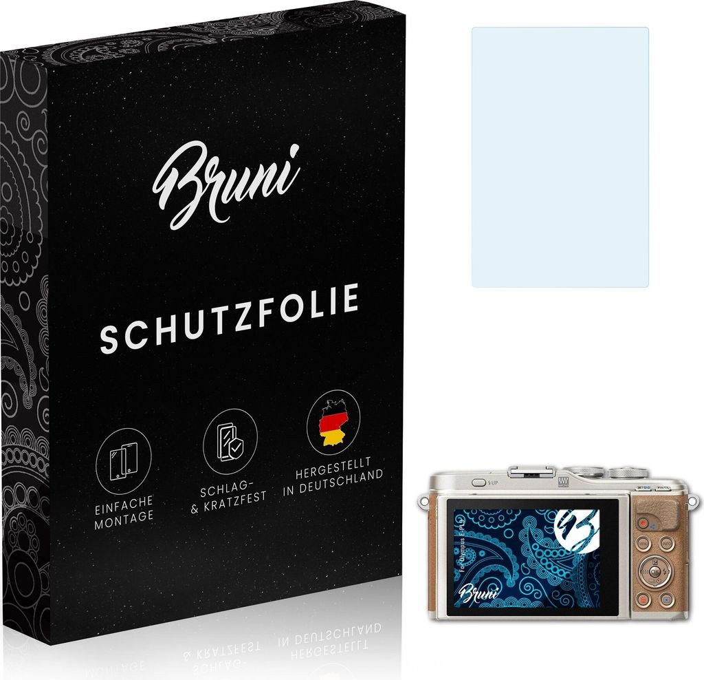 Bruni Basics-Clear 2x Schutzfolie kompatibel mit Olympus E-PL9 Folie