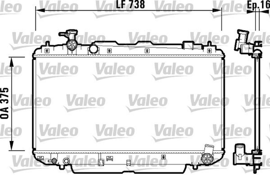 VALEO 734182 Kühler Wasserkühler Motorkühler für TOYOTA RAV 4 II (CLA2, XA2, ZCA2, ACA2)