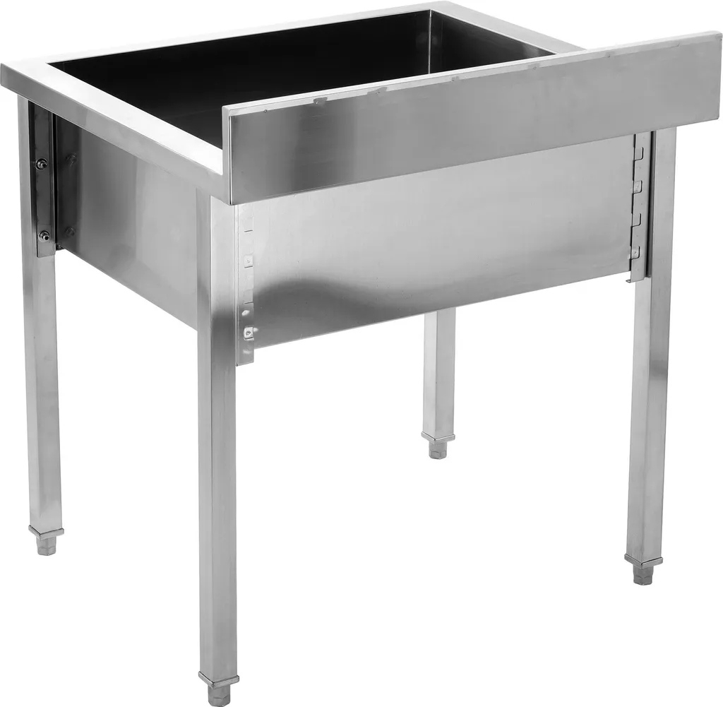 Table de travail avec évier inox 60x70 cm : finis la rouille et l'espace