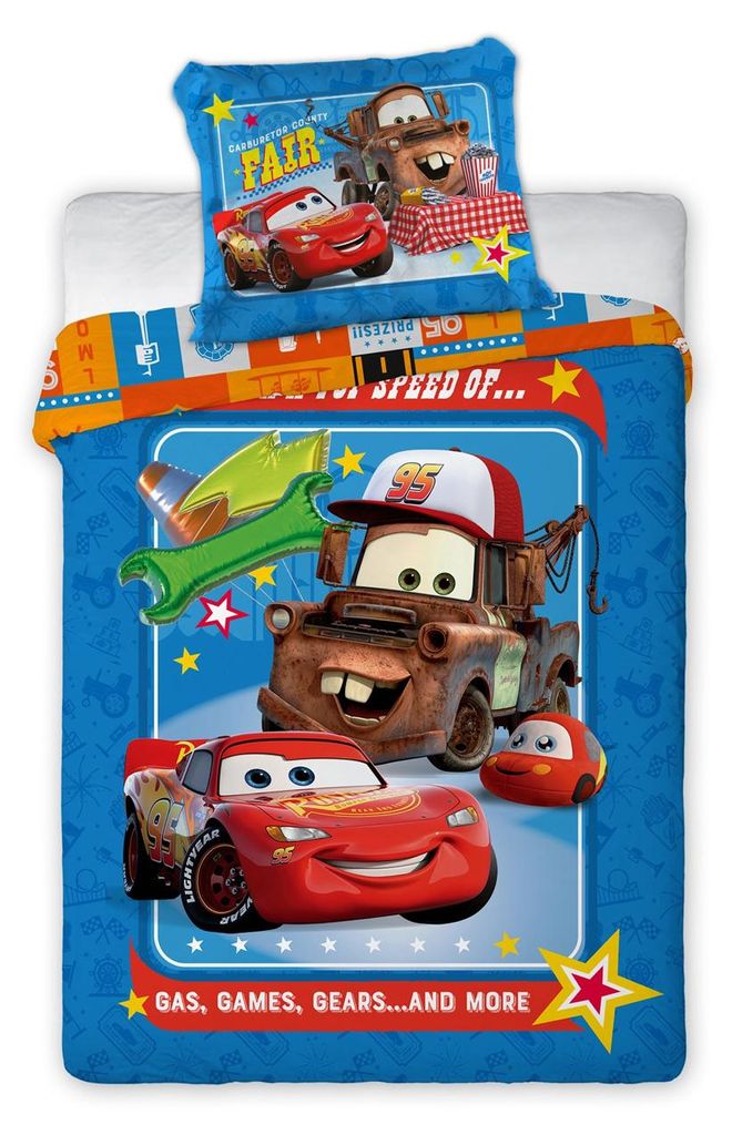 Beddengoed voor babybed, 100x135 cm + 40x60 cm, Cars Auto Productafbeelding 