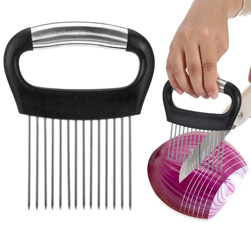 Edelstahl Gemüseschneider Zwiebelschneider Zitrone Gemüse Slicer Schnitthilfe für Kartoffeln Fleisch Zwiebeln Gemüse