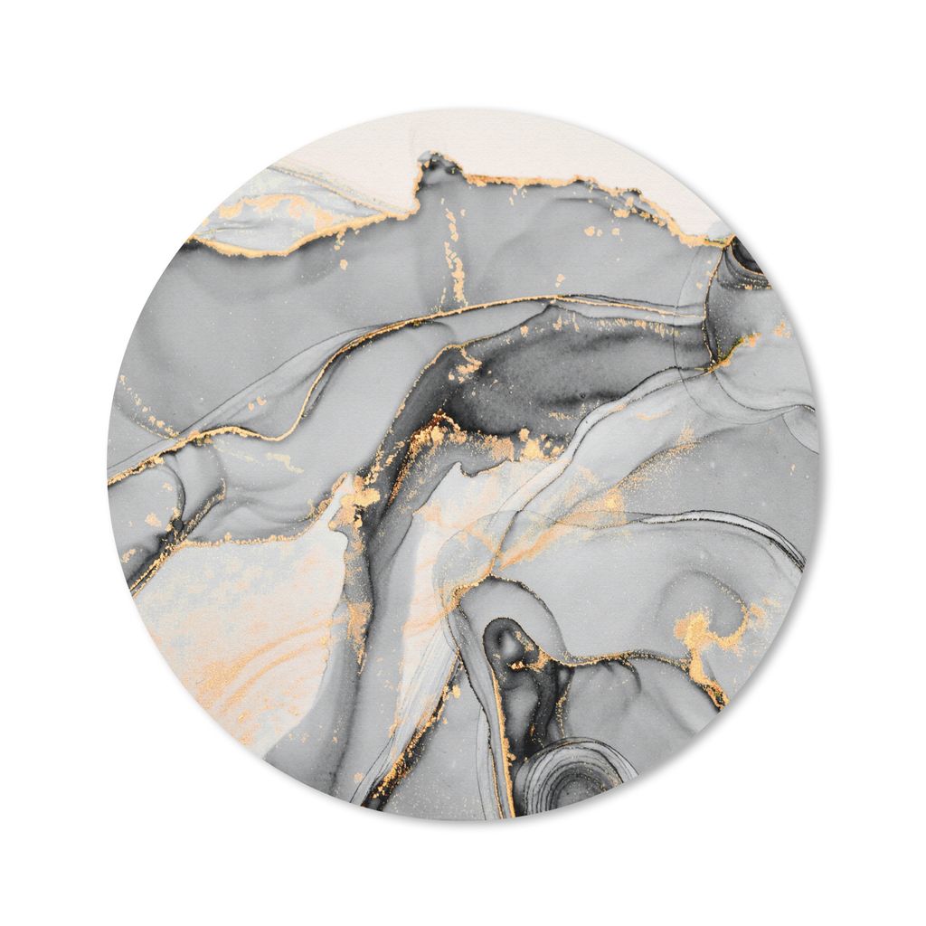 MuchoWow Mauspad Mousepad Marmor - Gold - Grau 50x50 cm - Mousepads - Maus Mat - Pad - Mausunterlage - Vinyl