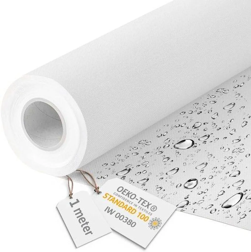 Tissu d'ameublement toile imperméable 600D blanc - Largeur 160cm au mètre