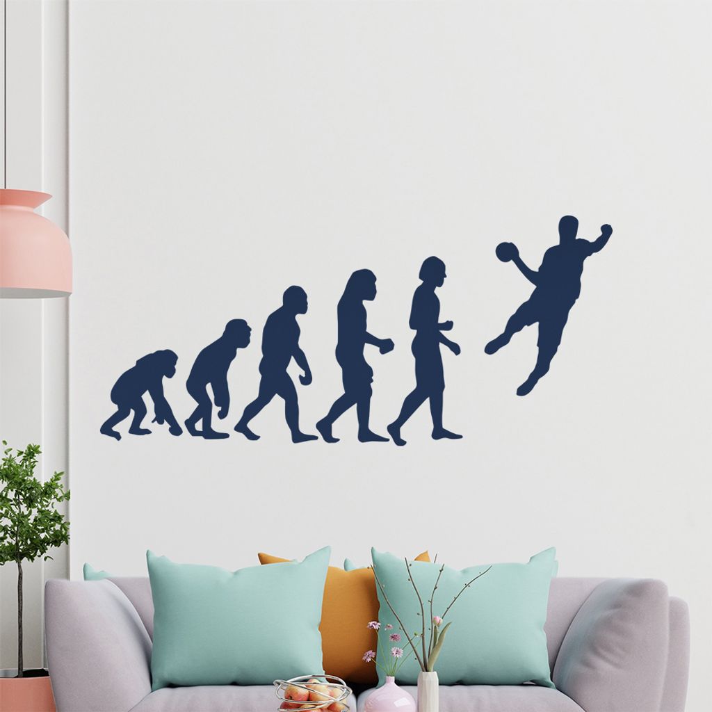 KIWISTAR Evolution - Handball Ballsport Verein Olympia Wandtattoo in 6 Größen - Wandaufkleber Wall Sticker - Dekoration, Küche, Wohnzimmer, Schl...
